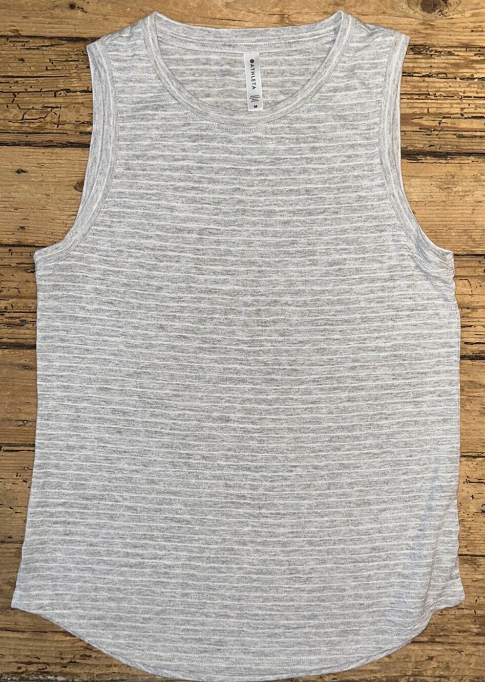 Athleta Women’s Grey/White Breezy Tank Size M NWOT